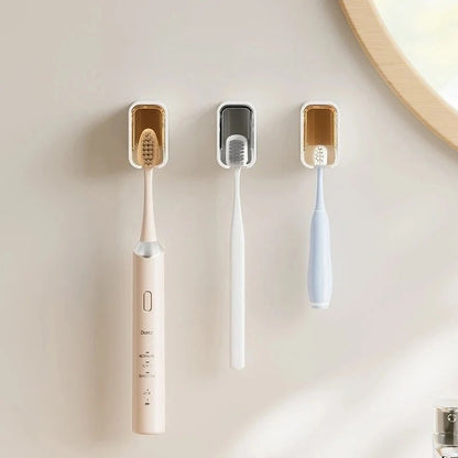 Self Adhesive Dust-proof Toothbrush Holder (4Pcs)