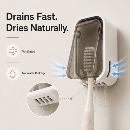 Self Adhesive Dust-proof Toothbrush Holder (4Pcs)