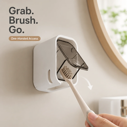 Self Adhesive Dust-proof Toothbrush Holder (4Pcs)