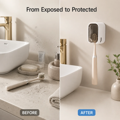 Self Adhesive Dust-proof Toothbrush Holder (4Pcs)