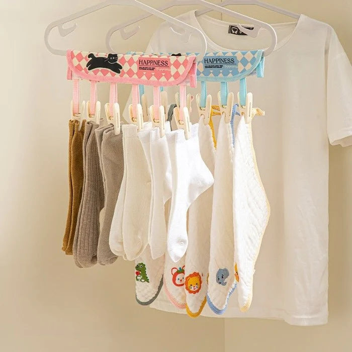 Portable Velcro Clip Clothes Hanger