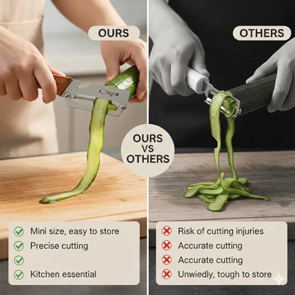 PurePeeler™ – 2in1 Vegetable Peeler + Bottle Opener | Clean Peeling | Stainless Steel Blade | Wooden Handle