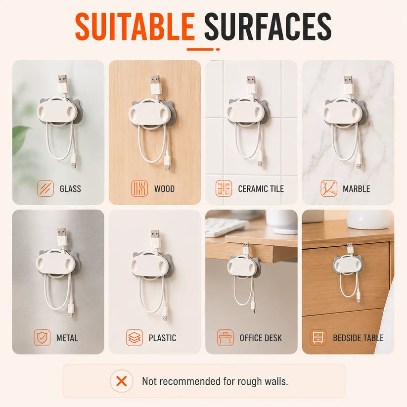 Plug Holder Clips with Self-Adhesive Pad